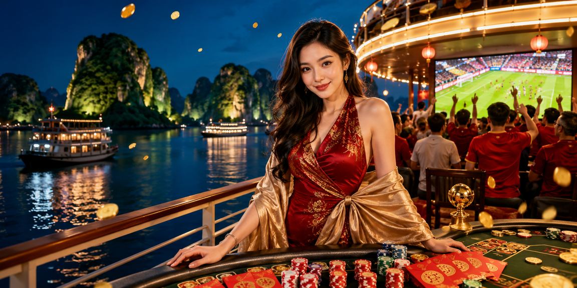 Người chơi nhận thưởng bên cảnh Vịnh Hạ Long, không khí lễ hội tươi vui